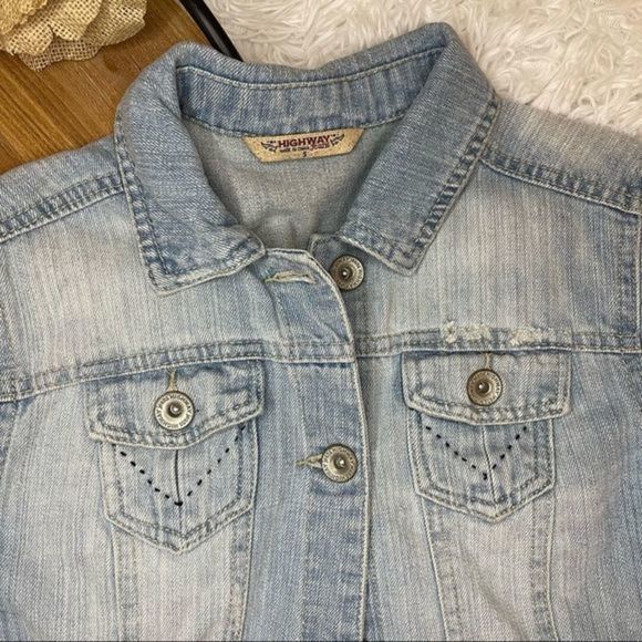 HIGHWAY Denim Jean Jacket Small - Picture 2 of 3